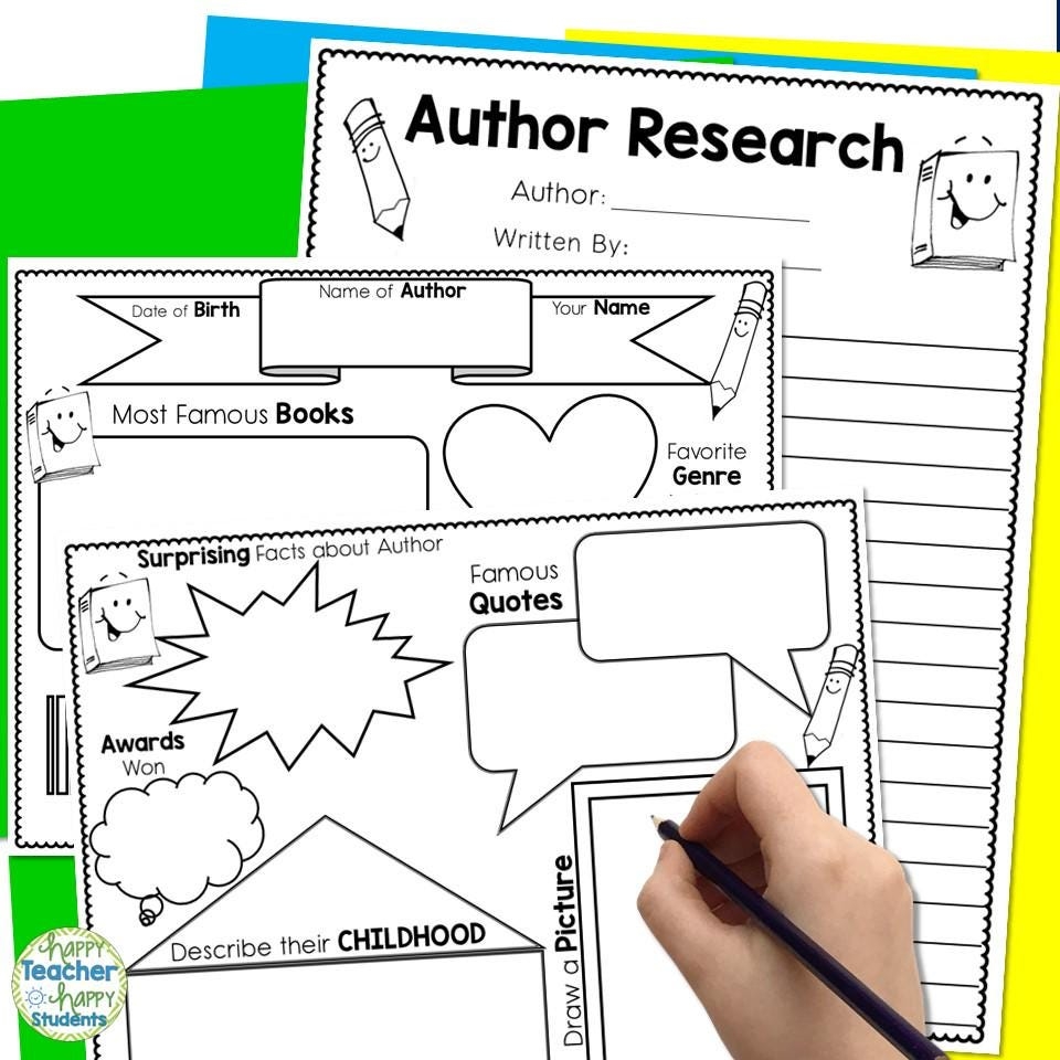 Free Printable Author Study Worksheets