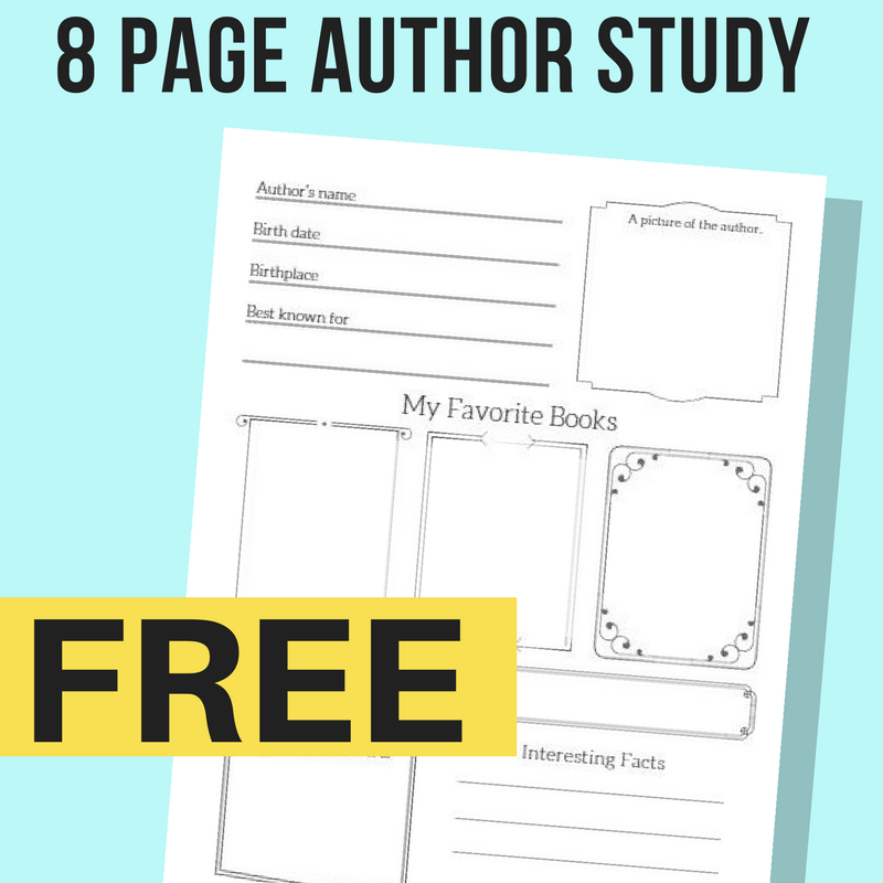 Author Study Template With 8 FREE Printable Pages The Homeschool 