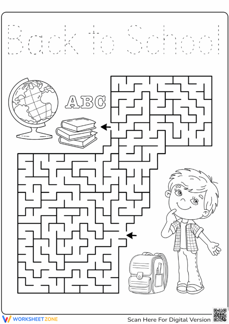 Back To School Activity Maze Worksheet