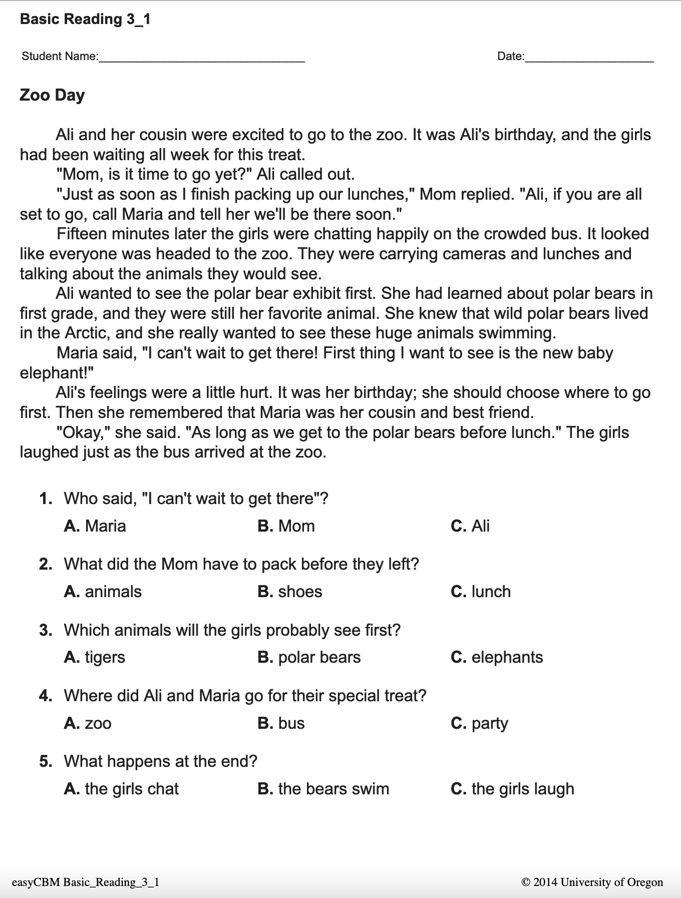 Easycbm 5th Grade Reading Comprehension Worksheets Easycbm 5th Grade Reading Comprehension Worksheets