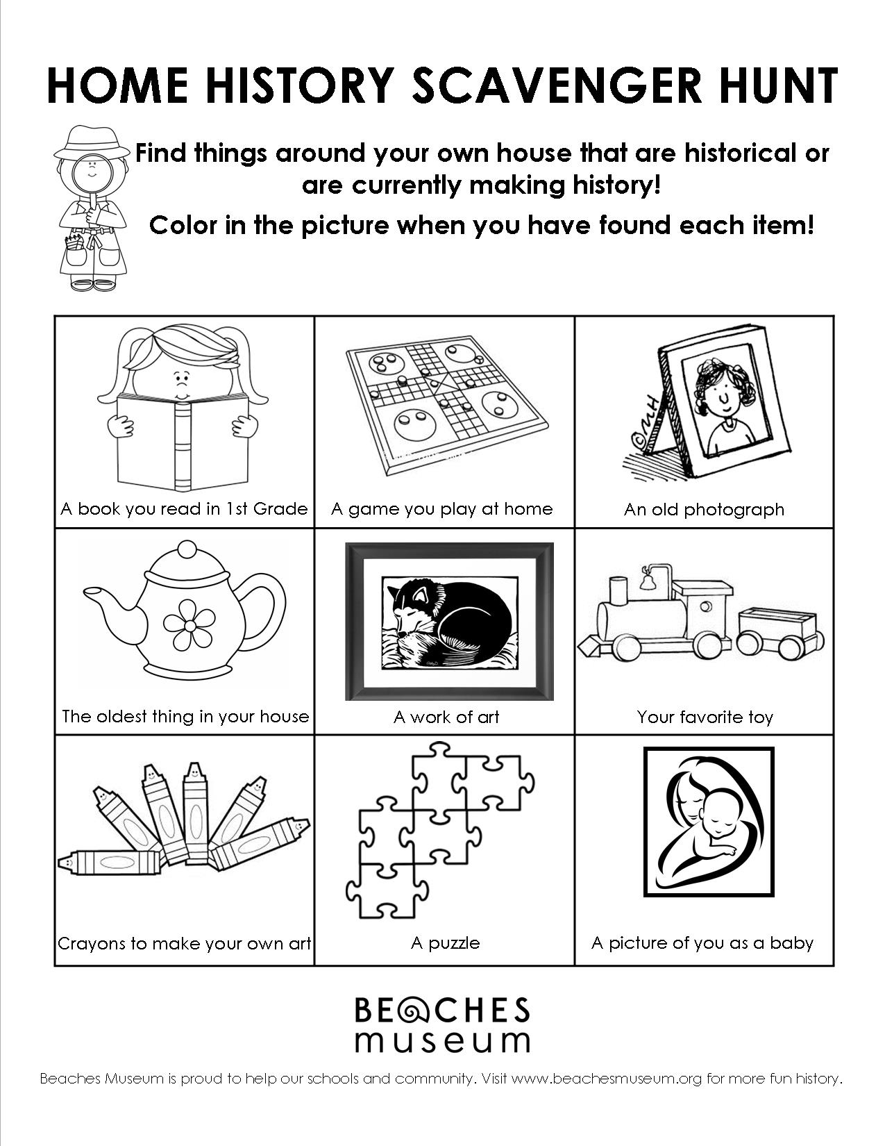 Beaches Museum Home History Scavenger Hunt Beaches Museum Beaches Museum Home History Scavenger Hunt Beaches Museum