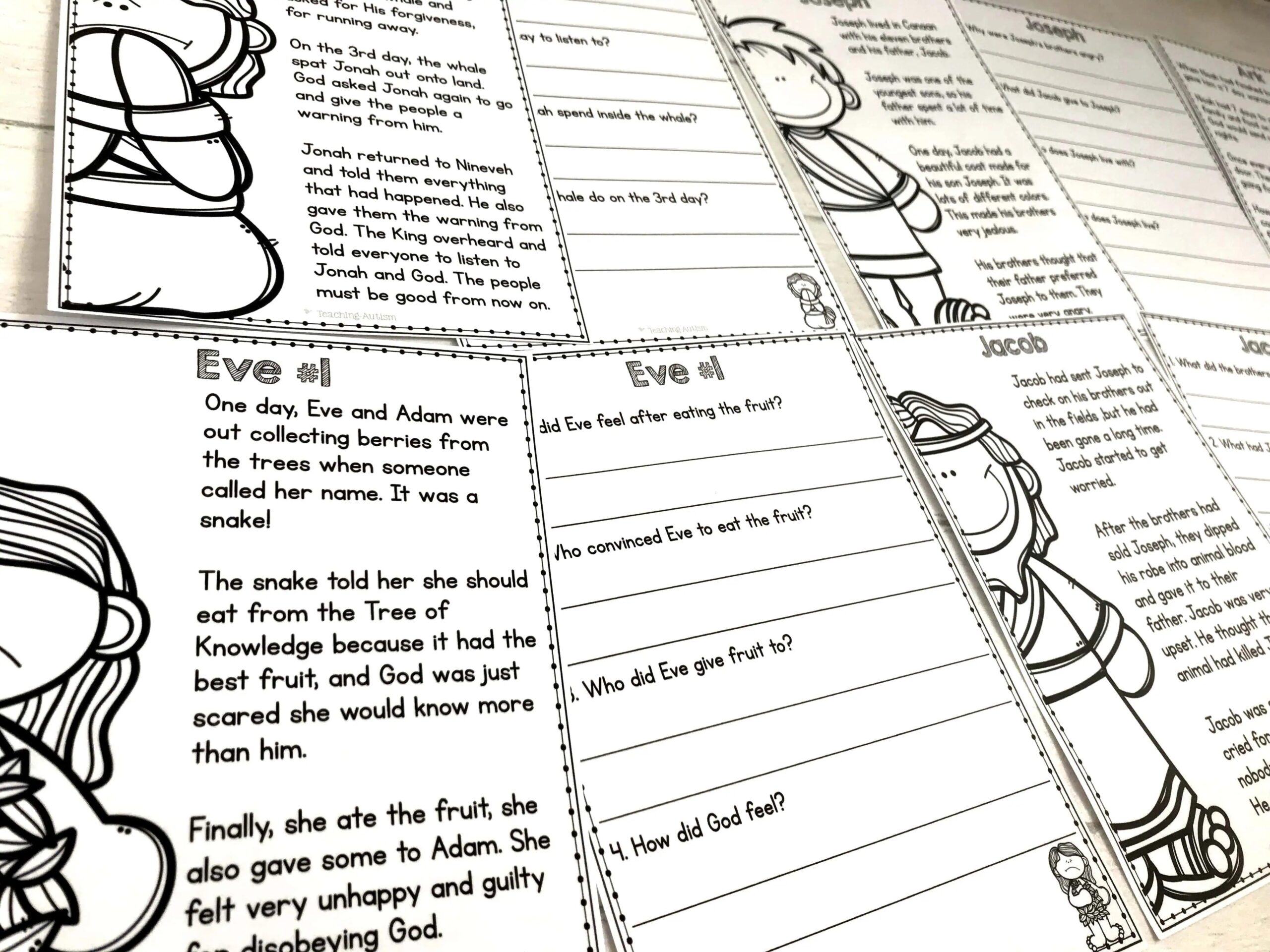 Bible Stories Reading Comprehension Passages And Questions Bible Stories Reading Comprehension Passages And Questions