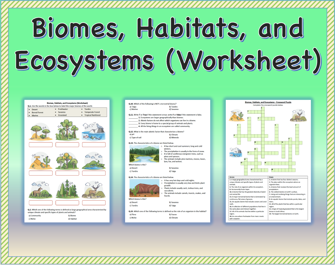 Biomes Habitats And Ecosystems Worksheet Printable And Distance Learning Made By Teachers Biomes Habitats And Ecosystems Worksheet Printable And Distance Learning Made By Teachers