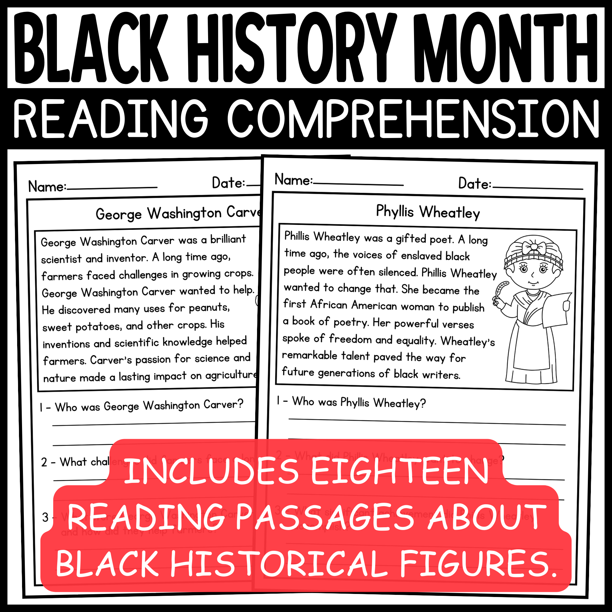 Black Historical Figures Reading Comprehension Passages Black History Month Made By Teachers Black Historical Figures Reading Comprehension Passages Black History Month Made By Teachers