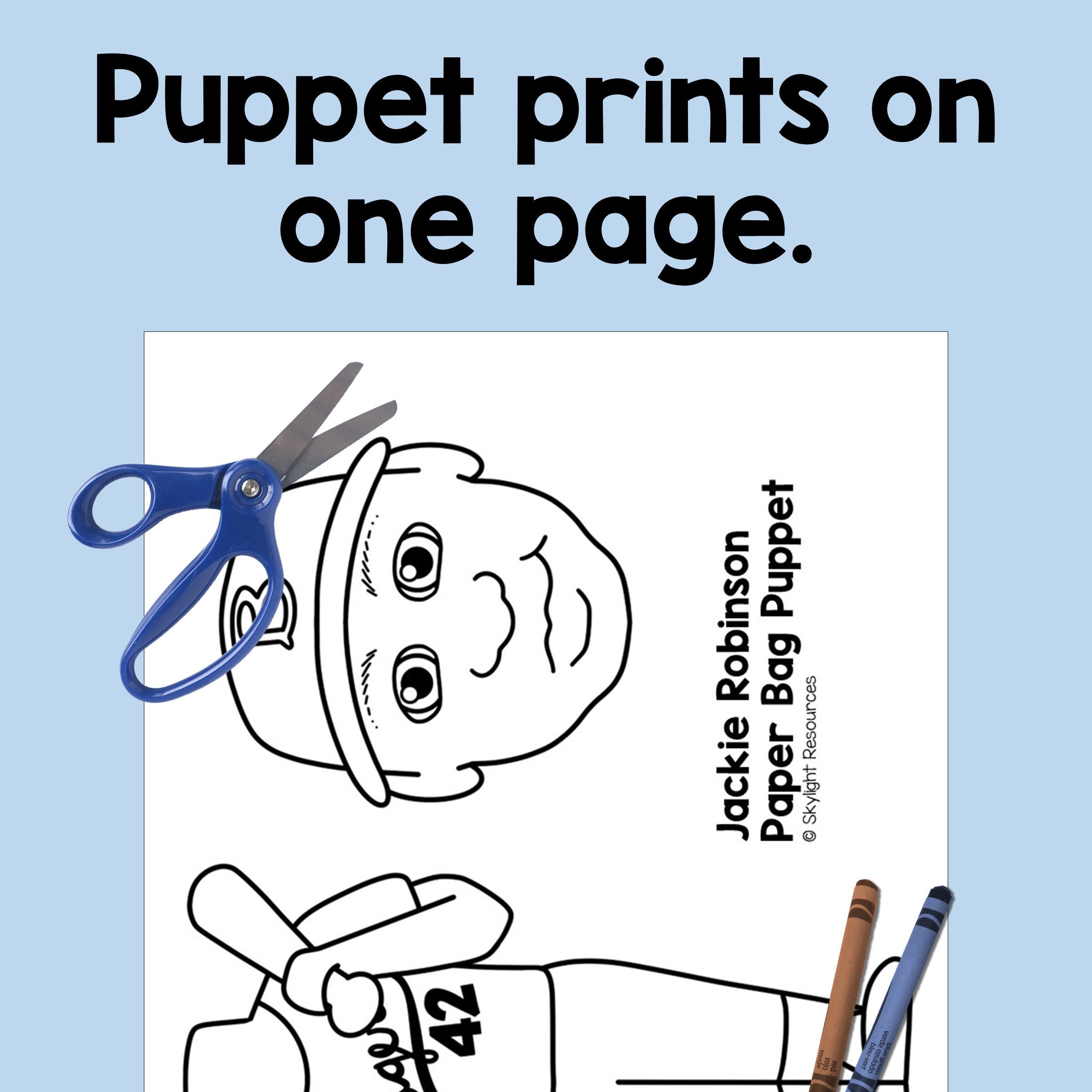 Black History Month Jackie Robinson Baseball Paper Bag Puppet Kids Craft Activity Etsy Black History Month Jackie Robinson Baseball Paper Bag Puppet Kids Craft Activity Etsy