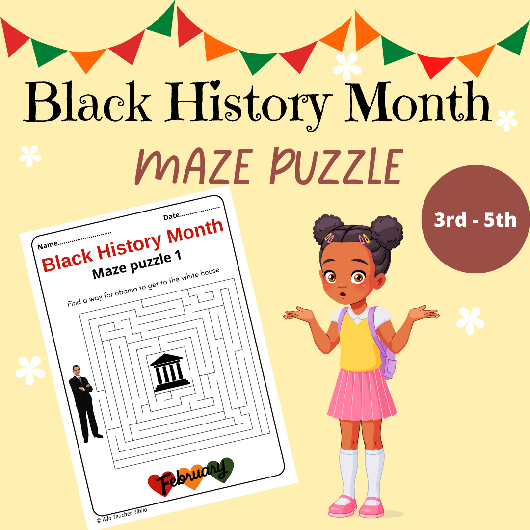 Black History Month Maze Puzzle For 3rd 4th 5th FREE Made By Teachers