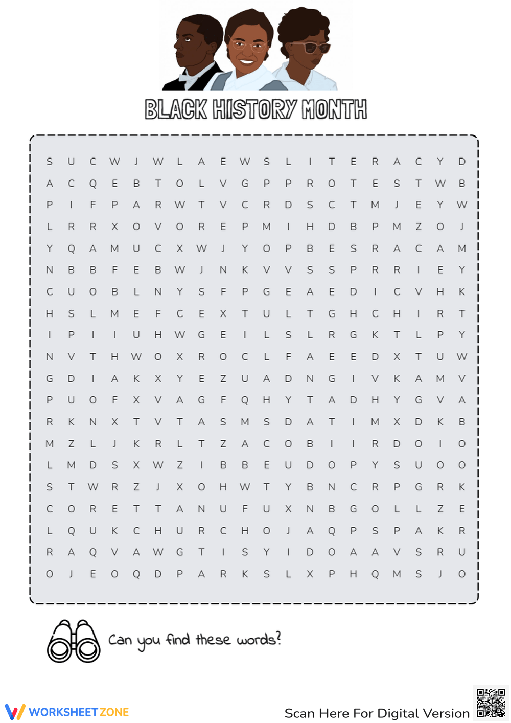 Black History Month Vocabulary Maze Worksheet