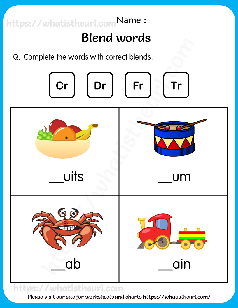 Blend Words Worksheets For Grade 1 Your Home Teacher