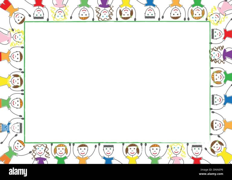 Border Design Many Children Illustration Hi res Stock Photography And Images Alamy
