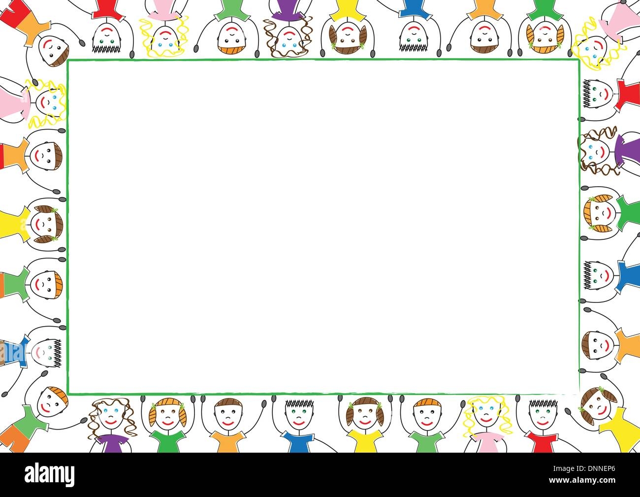 Border Design Many Children Illustration Hi res Stock Photography And Images Alamy