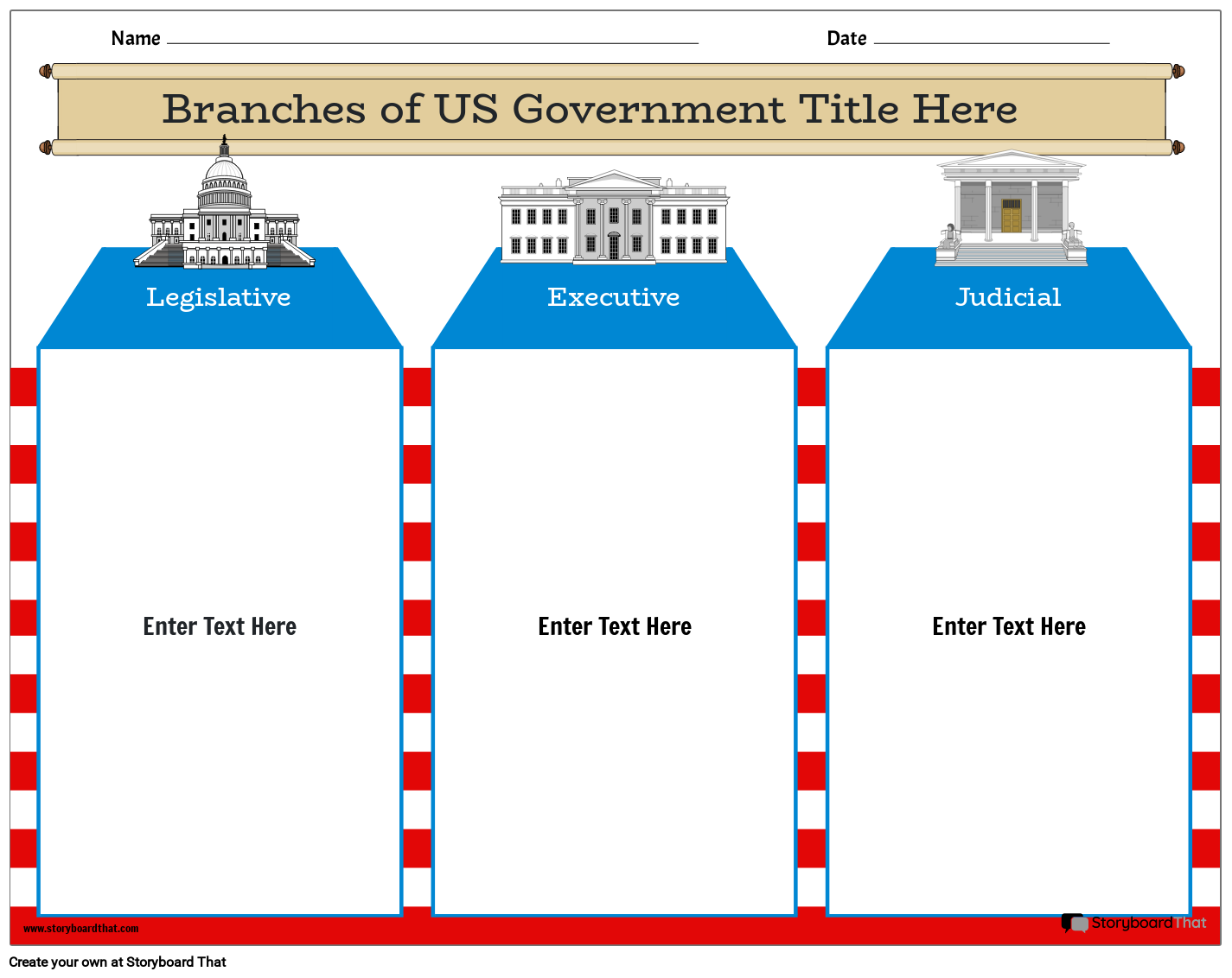 Branches Of The US Government Worksheets StoryboardThat