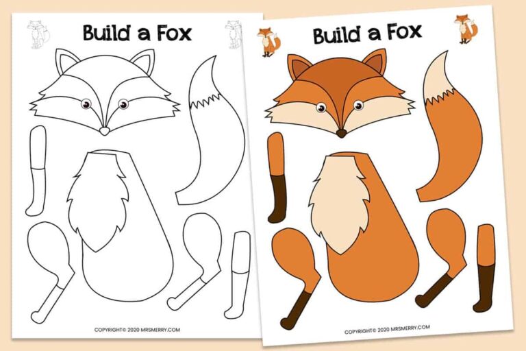 Build A Fox Free Kids Activities Printable Mrs Merry