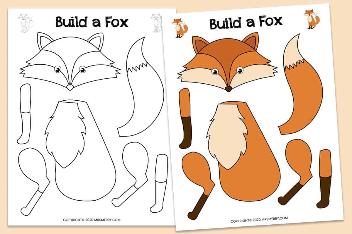 Build A Fox Free Kids Activities Printable Mrs Merry
