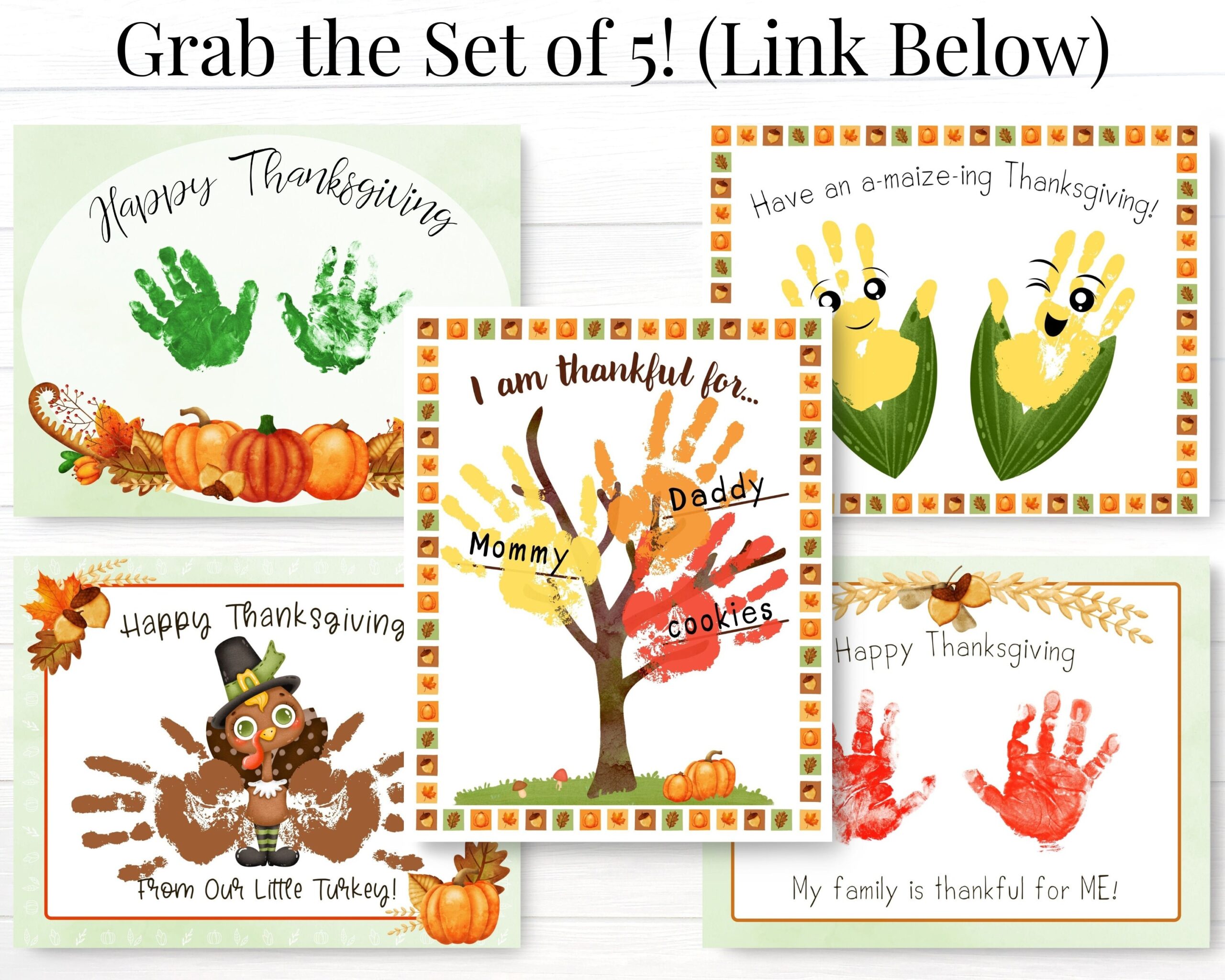 Buy Thanksgiving Crafts For Kids Happy Thanksgiving Card For Grandparents Watercolor Hand Print Art Printable Keepsake Online In India Etsy