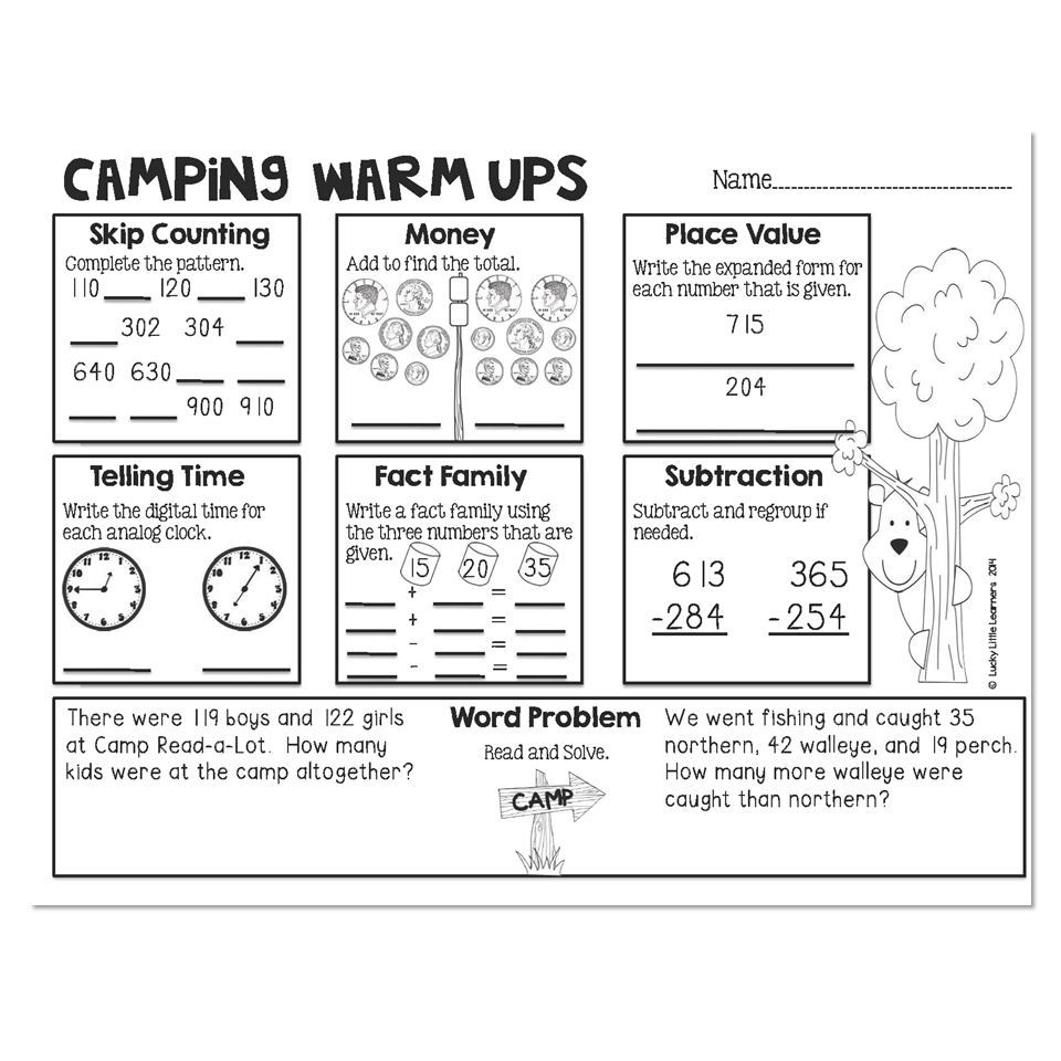Camp Read A Lot Camp Read A Lot Math Warm Ups 2nd Grade Camp Read A Lot Camp Read A Lot Math Warm Ups 2nd Grade