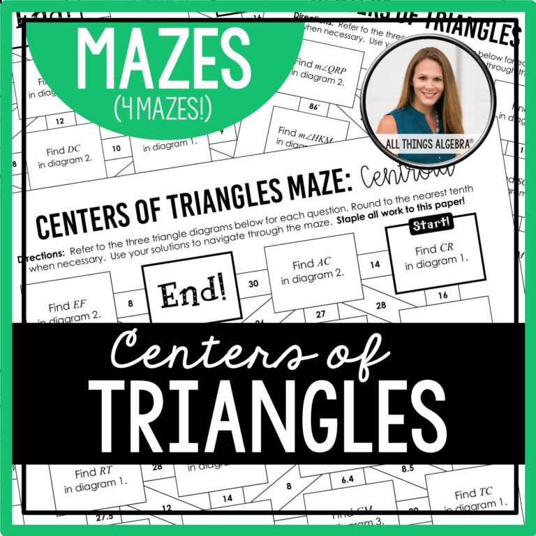Centers Of Triangles Mazes Circumcenter Incenter U0026 Centroid