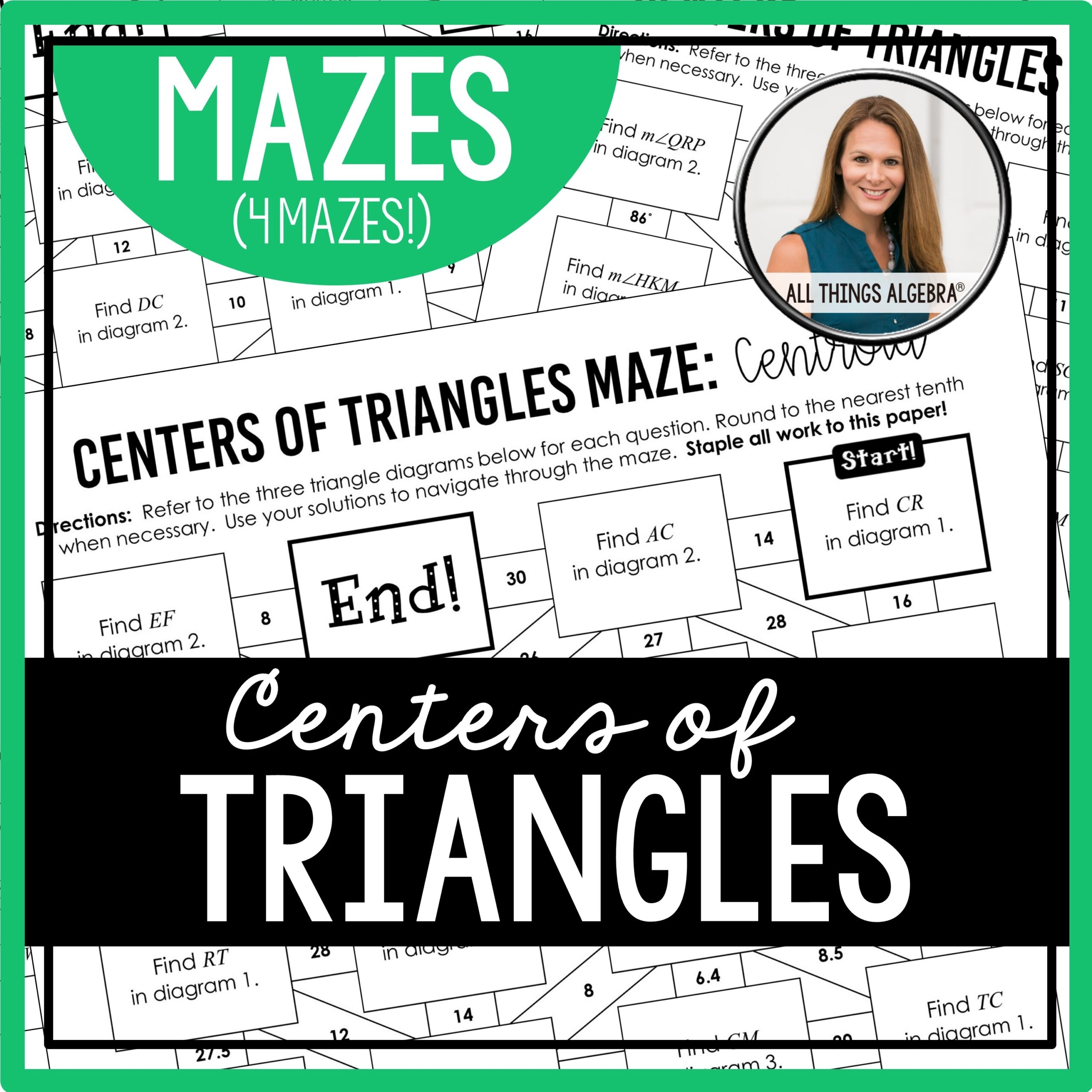 Centers Of Triangles Mazes Circumcenter Incenter U0026 Centroid Centers Of Triangles Mazes Circumcenter Incenter U0026 Centroid
