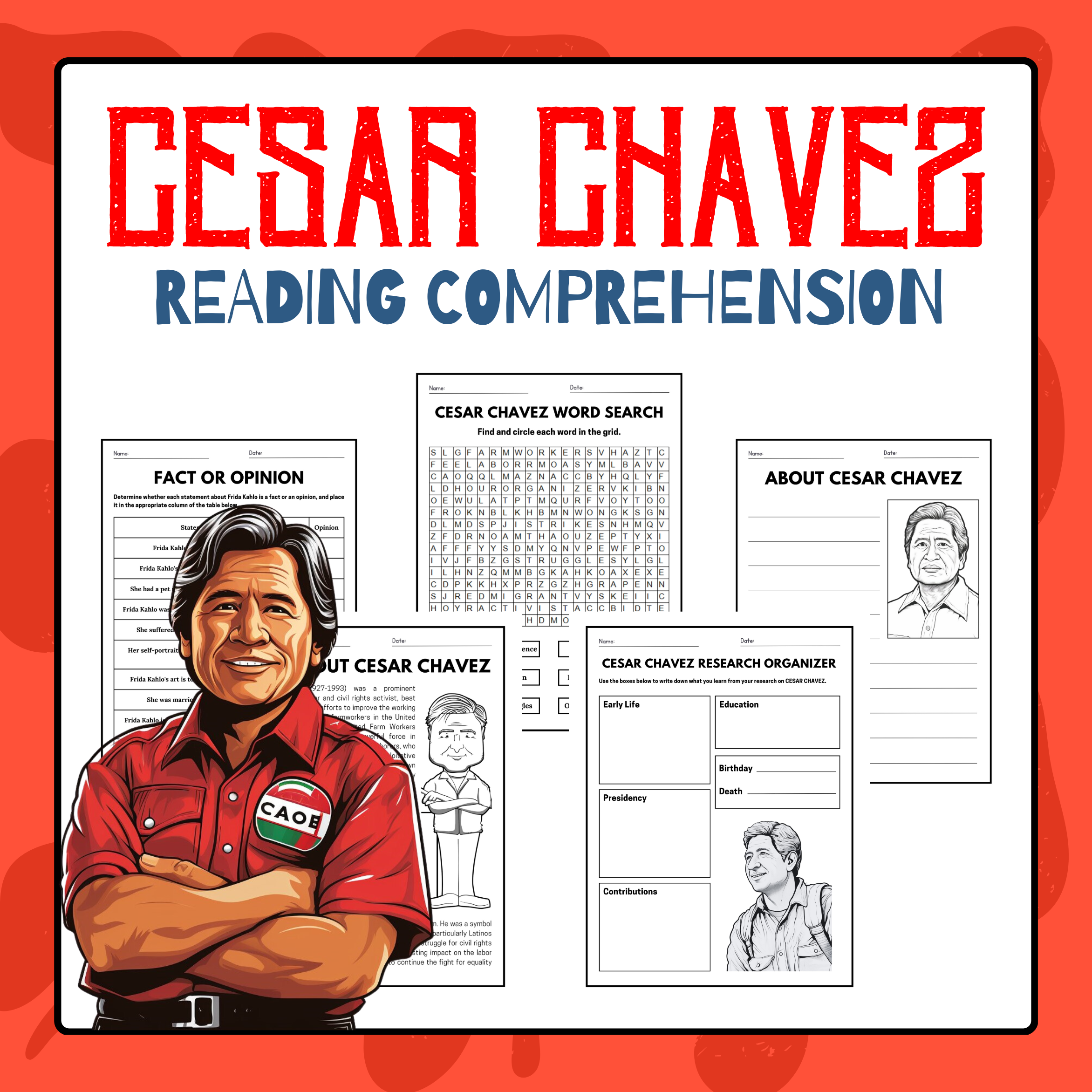 Cesar Chavez Reading Comprehension Pack Hispanic Heritage Month Activities Cesar Chavez Reading Comprehension Pack Hispanic Heritage Month Activities