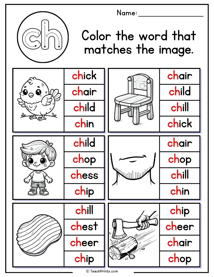 Free Printable Ch And Sh Worksheets
