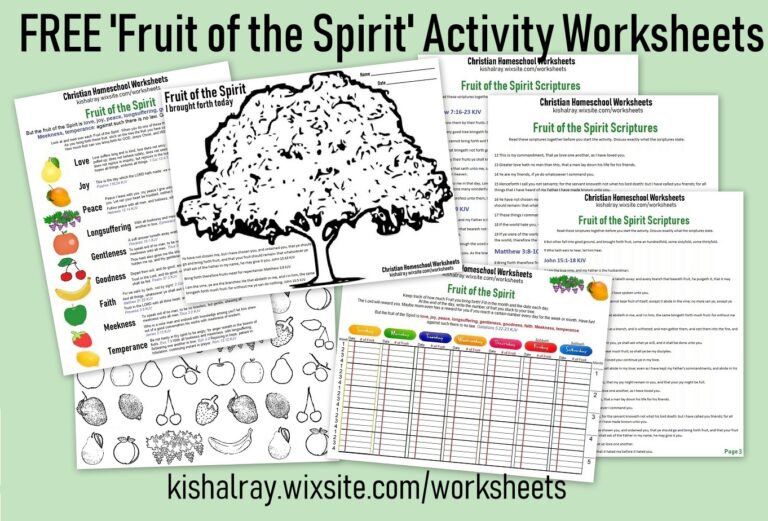 Christian Homeschool All Ages FREE Fruit Of The Spirit Activity