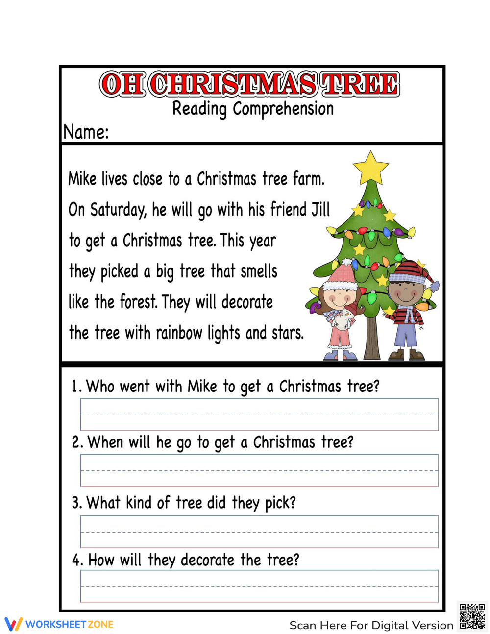 Christmas Comprehension Worksheets Christmas Comprehension Worksheets