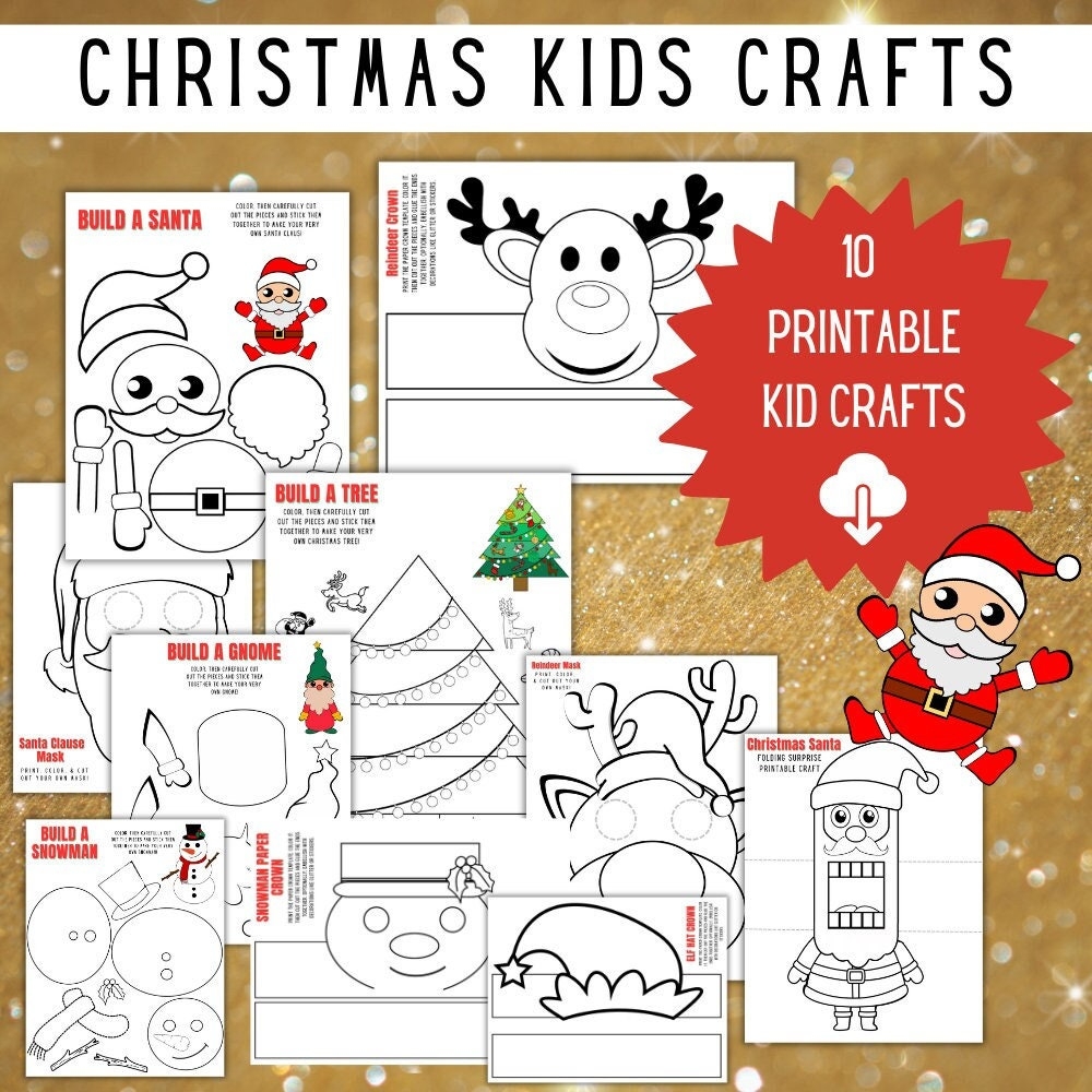 Christmas Holiday Party Crafts For Kids Printable Etsy Christmas Holiday Party Crafts For Kids Printable Etsy