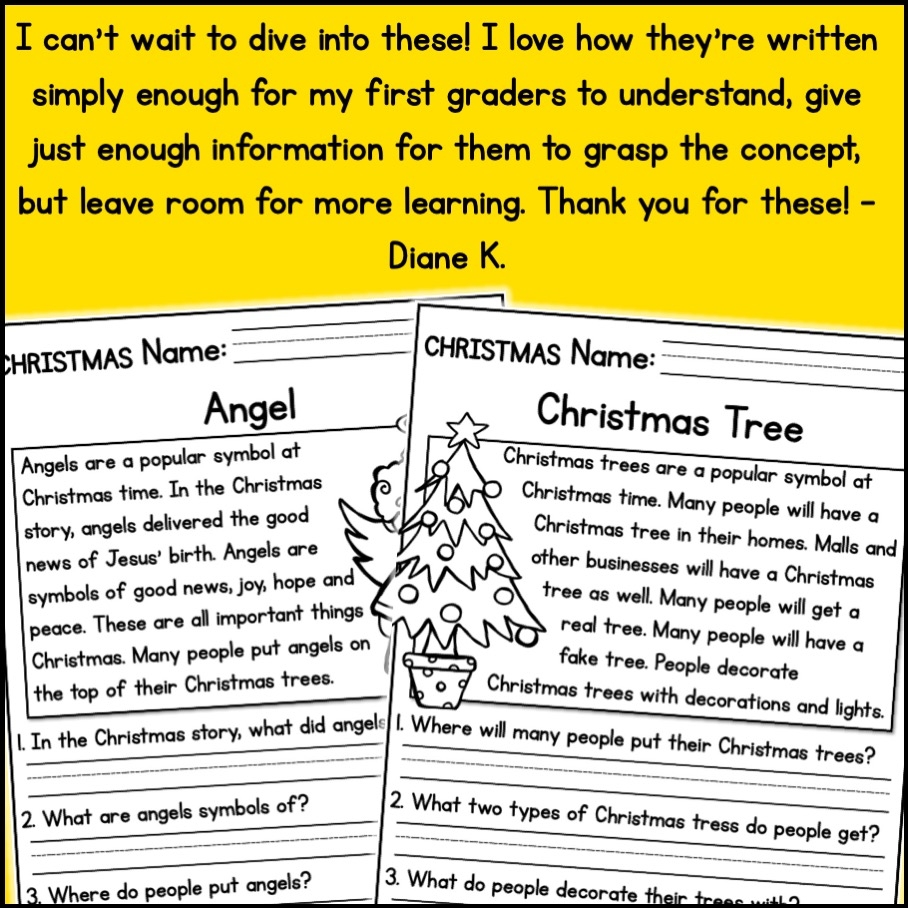 Christmas Reading And Comprehension Worksheets Christmas Reading And Comprehension Worksheets