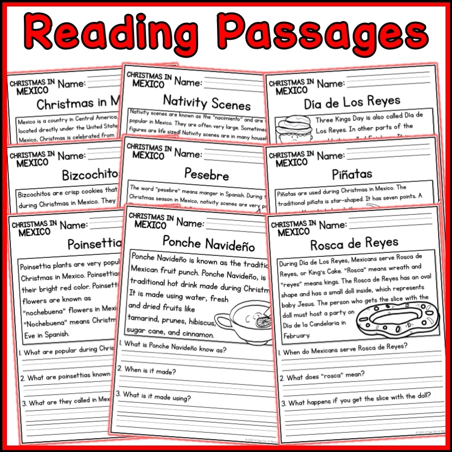 Free Mexico Reading Comprehension Worksheets