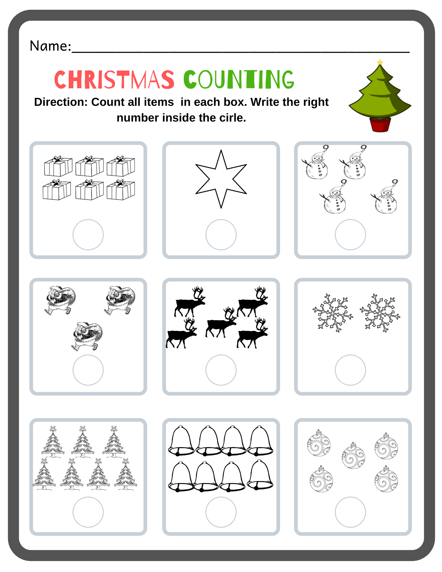 Christmas Preschool Math Activity Christmas Preschool Math Activity