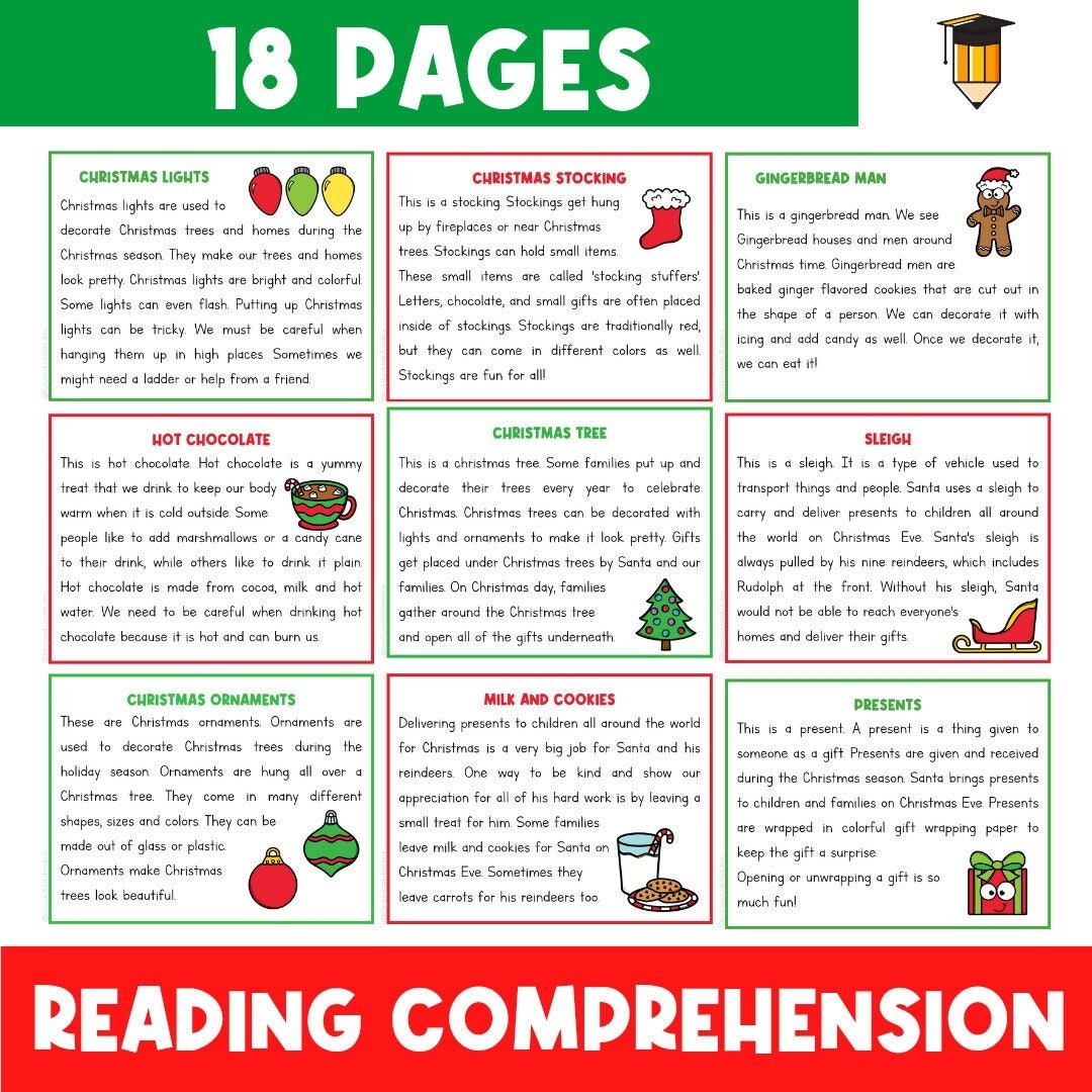 CHRISTMAS READING COMPREHENSION Christmas Worksheets Reading CHRISTMAS READING COMPREHENSION Christmas Worksheets Reading