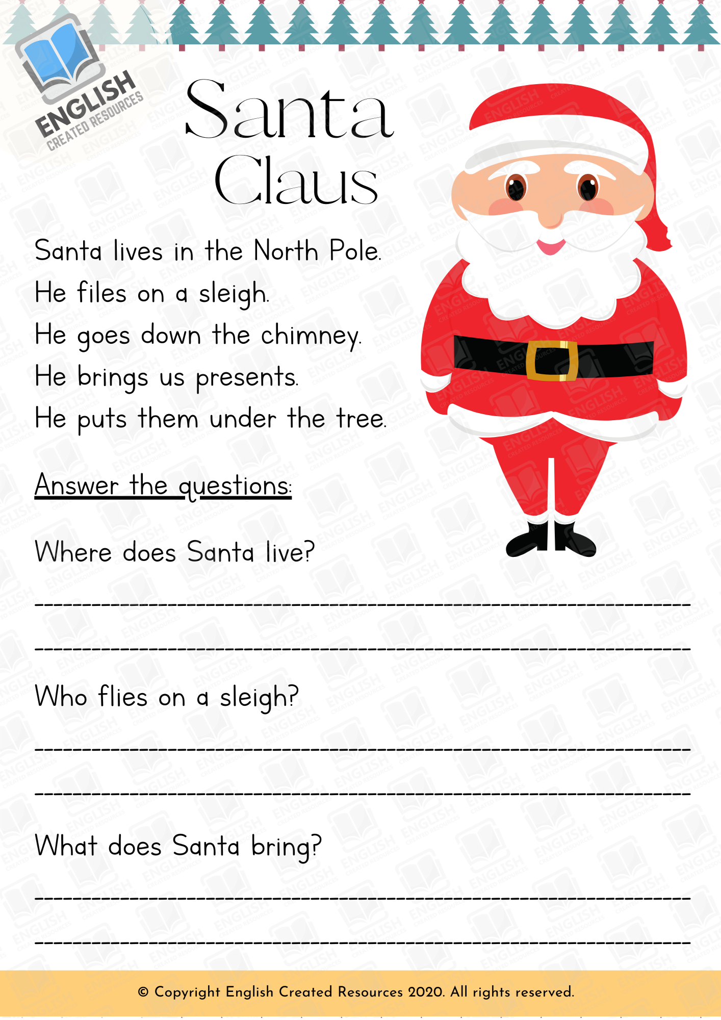 Christmas Reading Comprehension Grade 1 English Created Resources Worksheets Library Christmas Reading Comprehension Grade 1 English Created Resources Worksheets Library