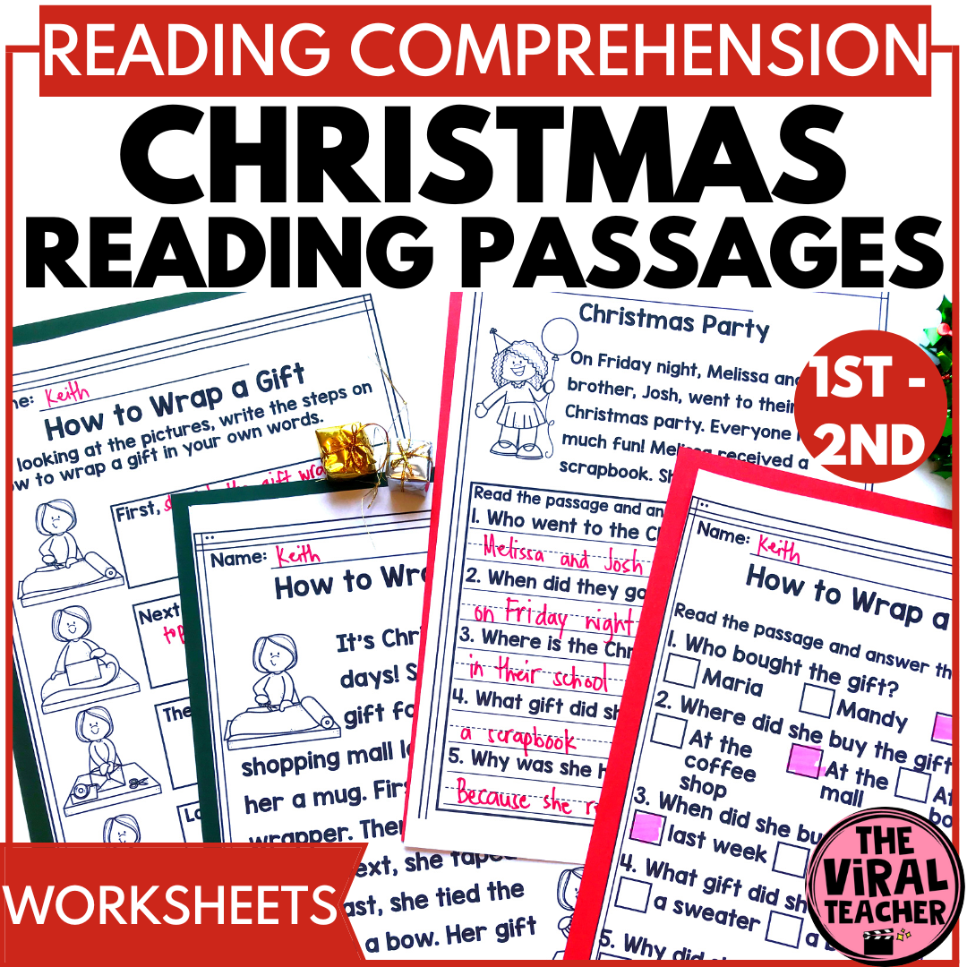 Christmas Reading Passages And Comprehension Questions With Sequencing Activity Christmas Reading Passages And Comprehension Questions With Sequencing Activity