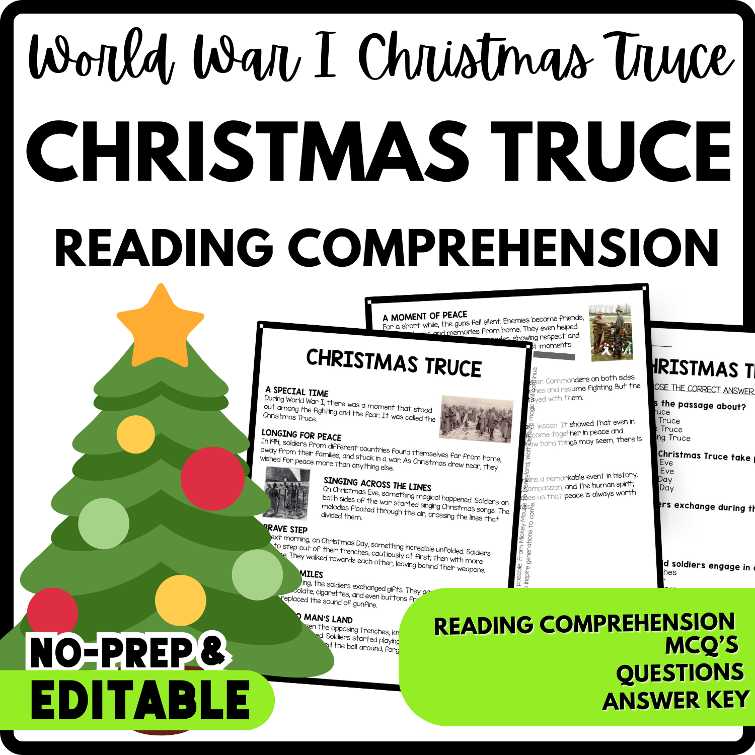 Christmas Truce Reading Comprehension Worksheet Teachers Stock Christmas Truce Reading Comprehension Worksheet Teachers Stock