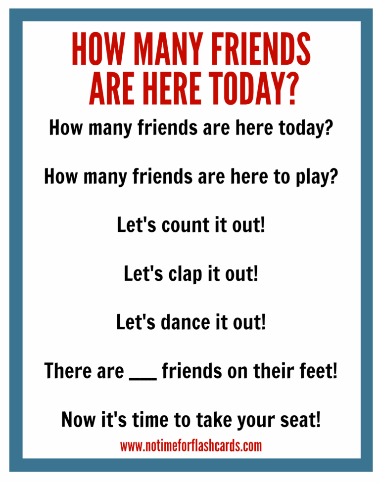 Circle Time Chant Free Printable No Time For Flash Cards