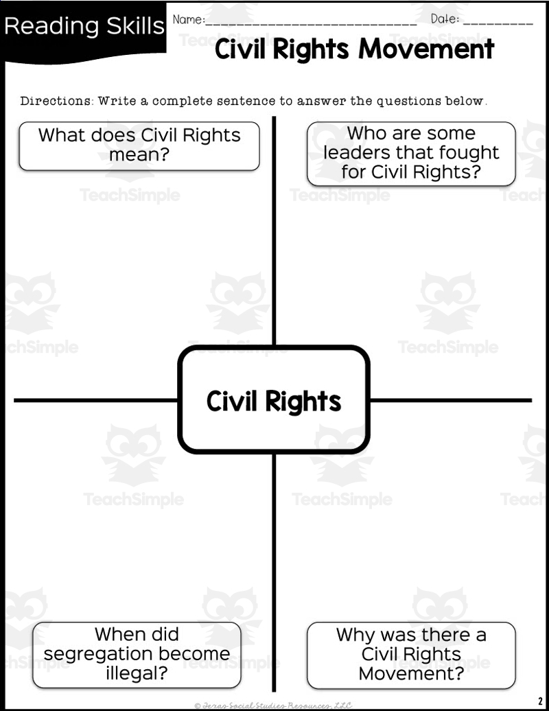 Civil Rights Movement 5th Grade Reading Packet Civil Rights Movement 5th Grade Reading Packet