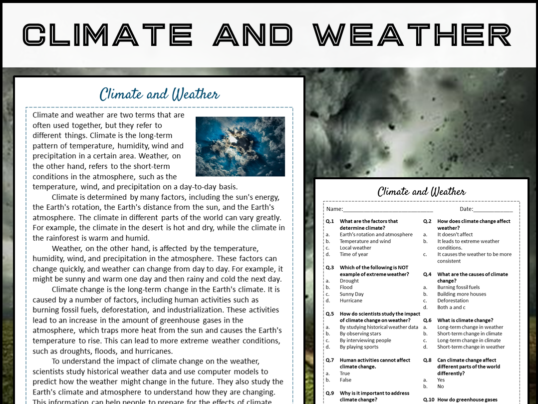 Climate Change Reading Comprehension Worksheet Pdf Climate Change Reading Comprehension Worksheet Pdf
