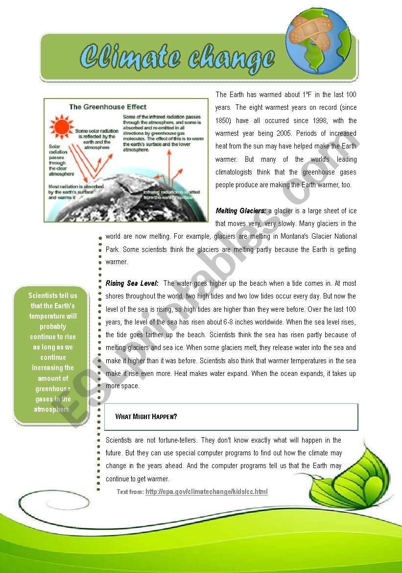 Climate Change ESL Worksheet By Mmargalef Climate Change ESL Worksheet By Mmargalef