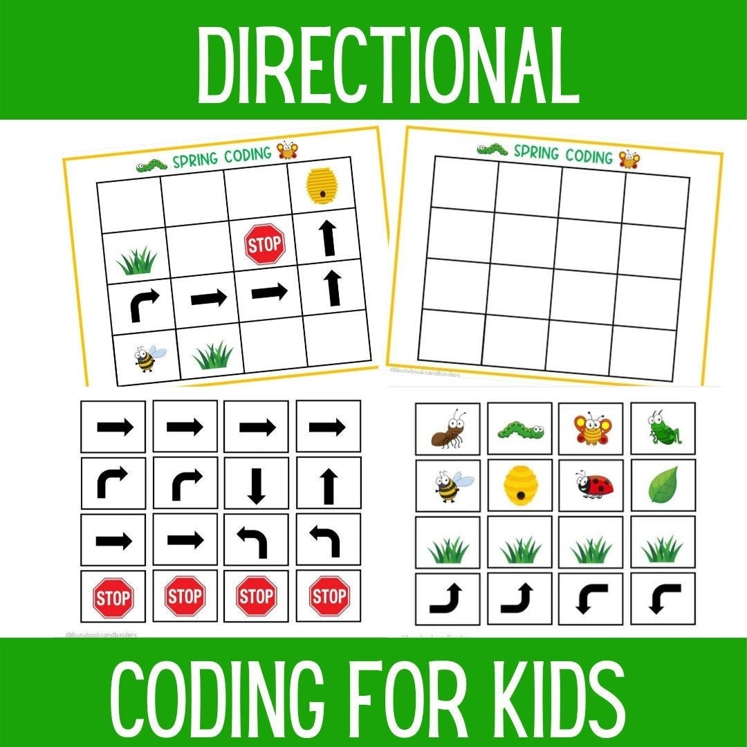 Coding For Kids Directional Coding Coding Worksheets Spring Busy Book Kindergarten Worksheets Spring Activities Bugs Preschool Etsy Coding For Kids Directional Coding Coding Worksheets Spring Busy Book Kindergarten Worksheets Spring Activities Bugs Preschool Etsy
