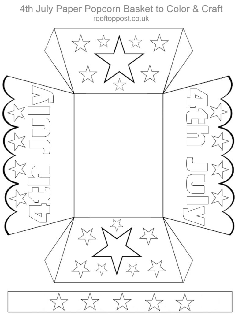 Color And Craft 4th July Paper Basket Rooftop Post Printables
