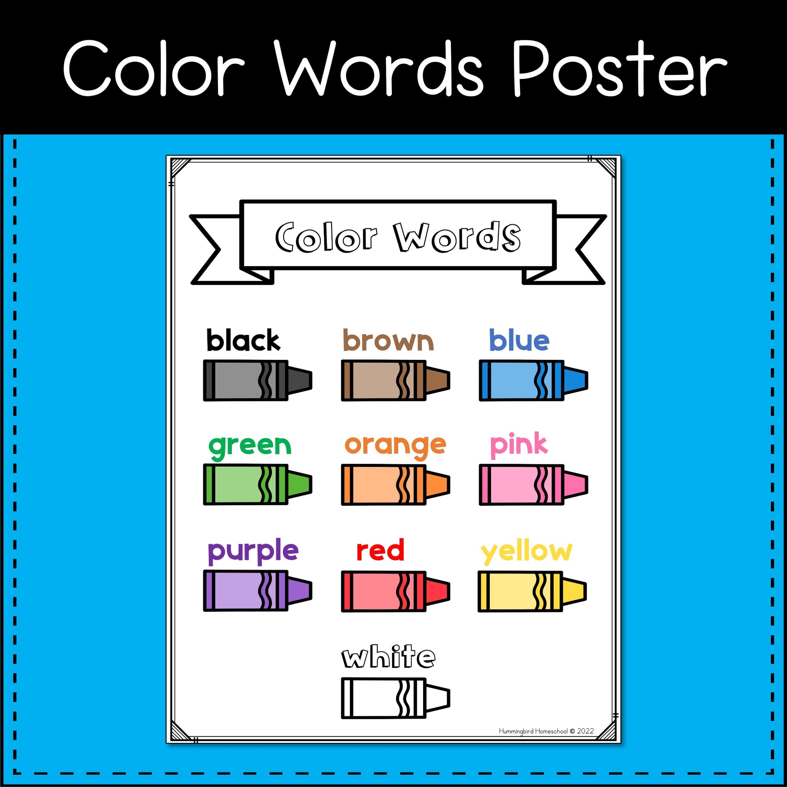 Color Words Worksheets For Kindergarten Hummingbird Homeschool Color Words Worksheets For Kindergarten Hummingbird Homeschool