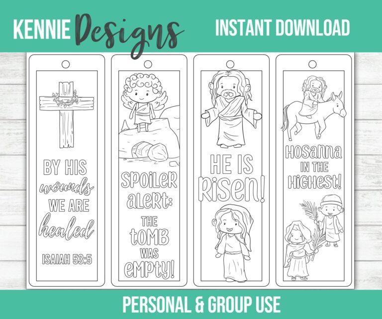 Color Your Own Easter Bookmarks For Kids Christian Religious Perfect For Sunday School Colour Coloring Craft For Kids Jesus He Is Risen Etsy