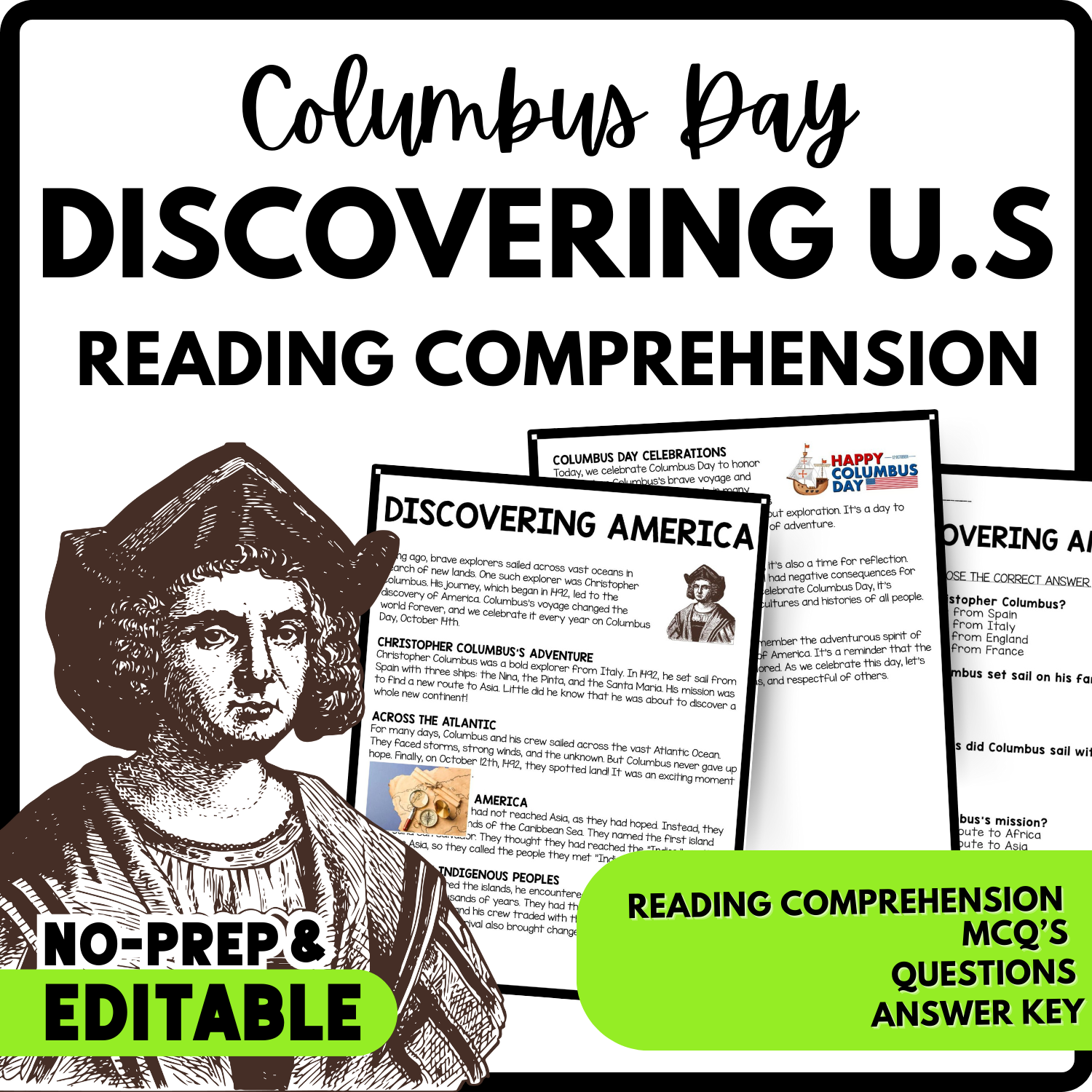 Columbus Day Discovering America Reading Comprehension Worksheet Columbus Day Discovering America Reading Comprehension Worksheet