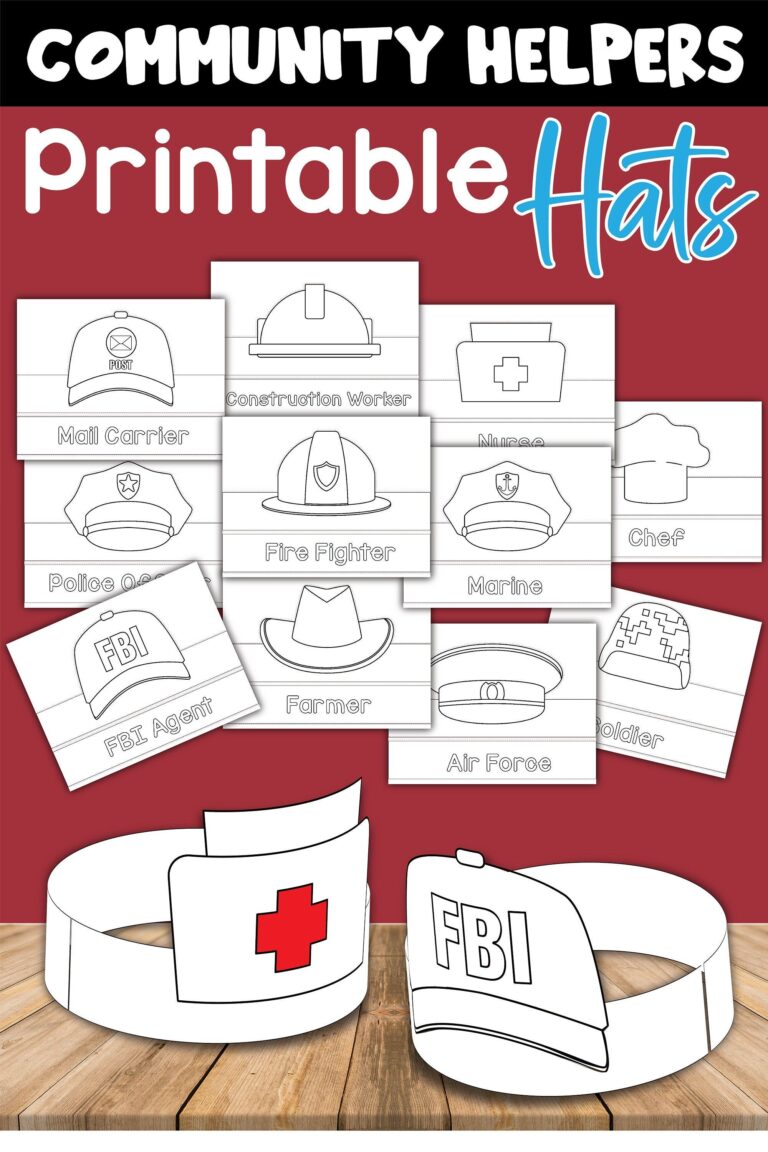 Community Helpers Hats Printables Free Shop On Pinterest