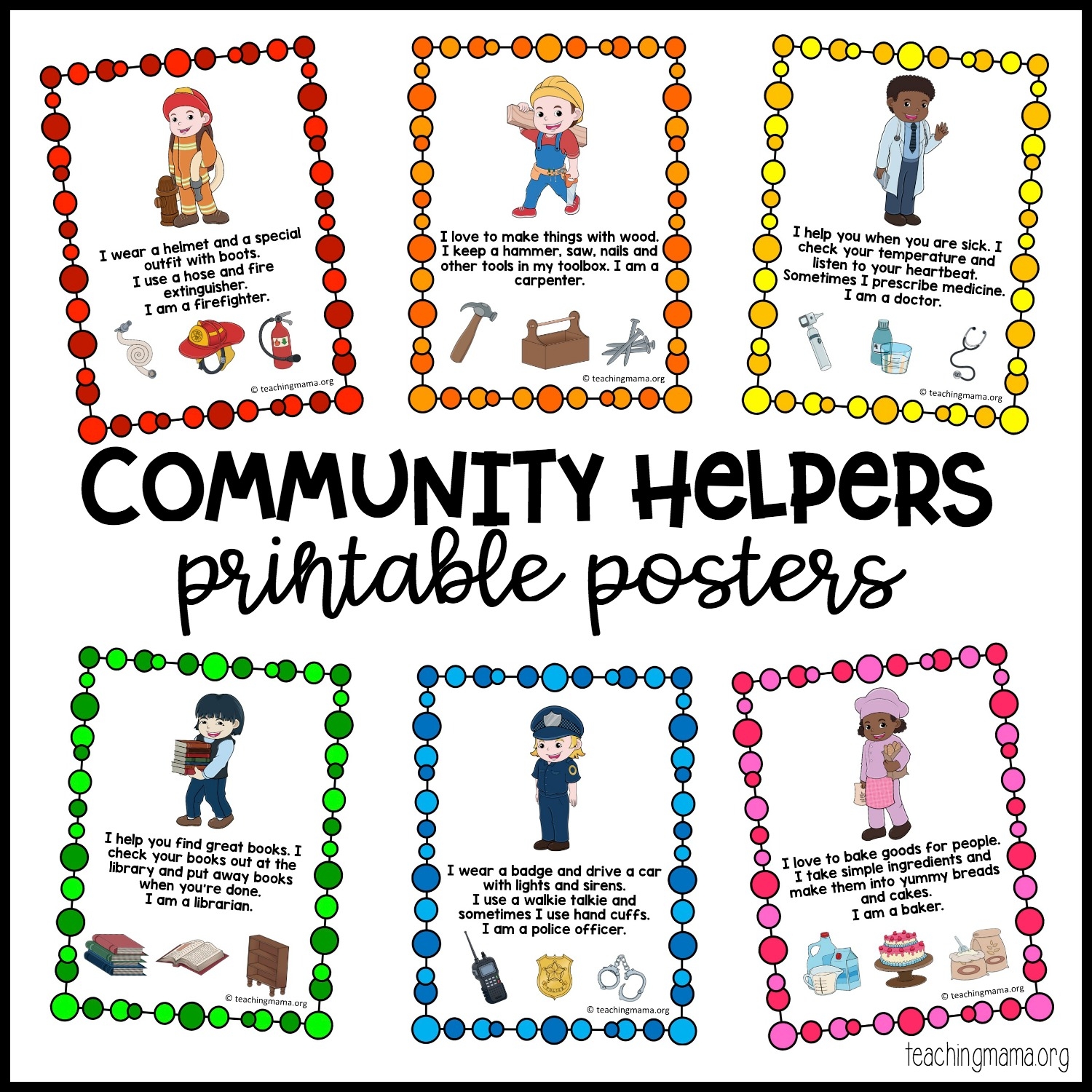 Community Helpers Printable Posters And Activities Teaching Mama Community Helpers Printable Posters And Activities Teaching Mama