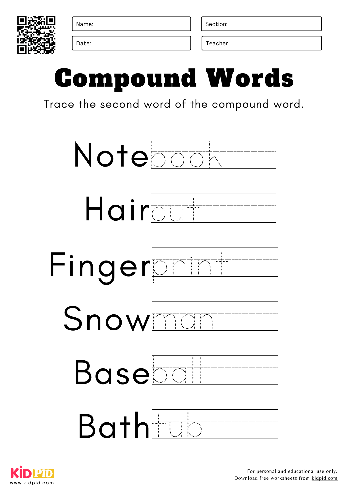 Compound Words Worksheets From Kindergarten To Grade 5 Kidpid Compound Words Worksheets From Kindergarten To Grade 5 Kidpid