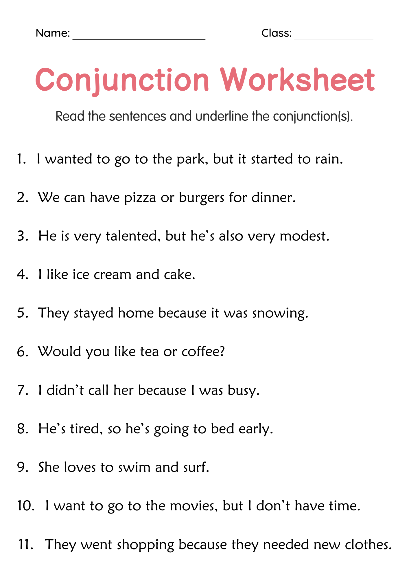 Conjunction Grammar Worksheets For Grade 1 2 3 Made By Teachers Conjunction Grammar Worksheets For Grade 1 2 3 Made By Teachers