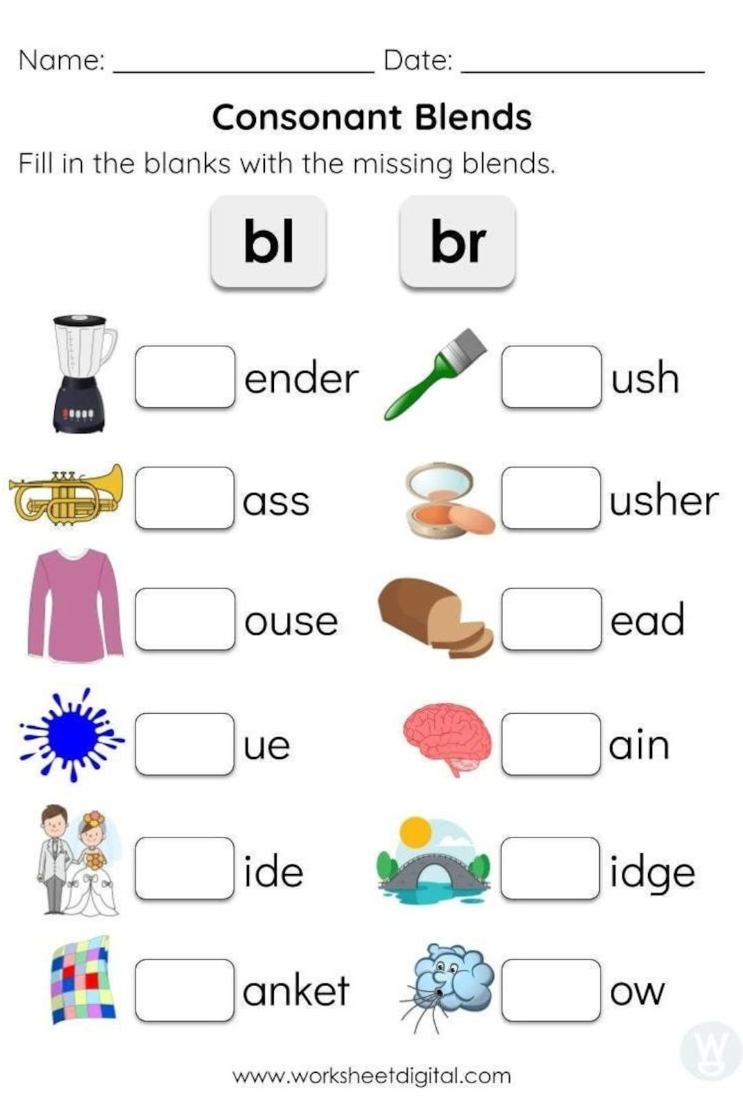 Consonant Blends Worksheets For Kindergarten Preschool Homeschool Educational Printables Homework Worksheets Blend Sounds Etsy Consonant Blends Worksheets For Kindergarten Preschool Homeschool Educational Printables Homework Worksheets Blend Sounds Etsy