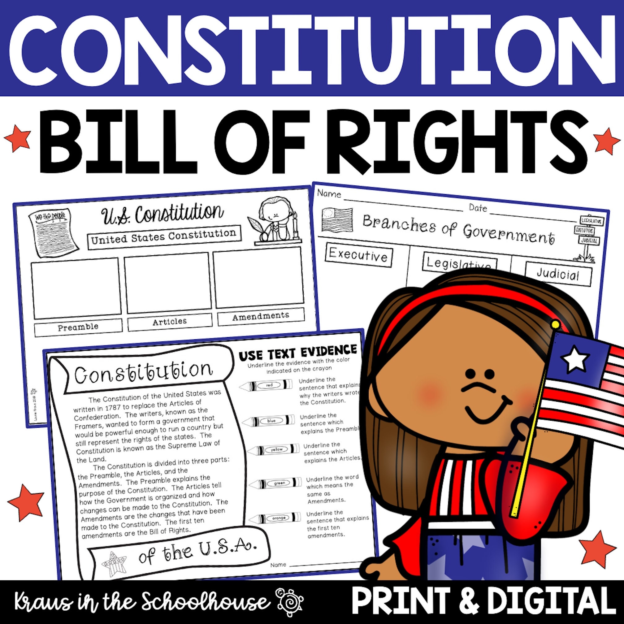 Constitution Day Activities Bill Of Rights Activities US Constitution Printables Constitution Worksheets Social Studies Printables Etsy