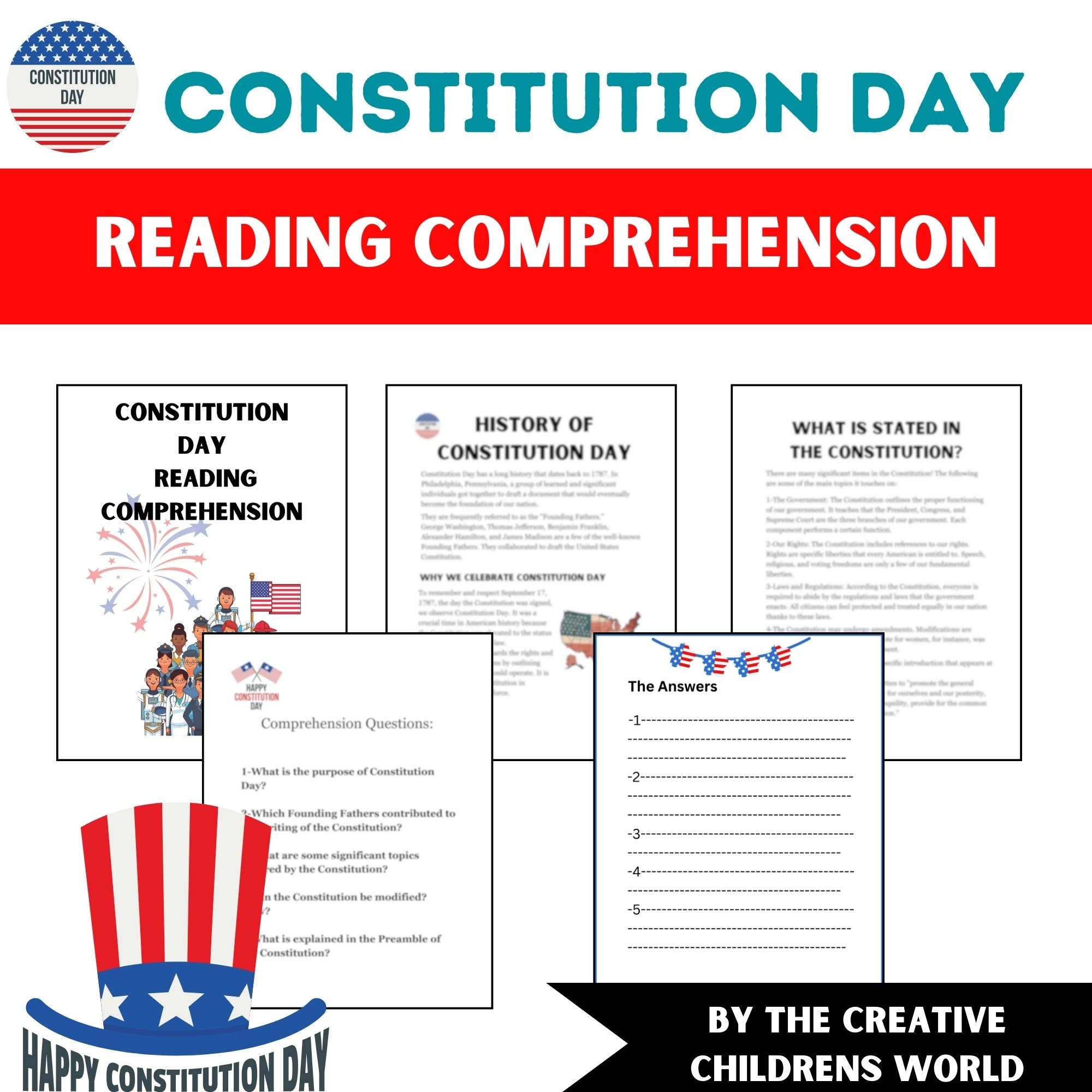 Constitution Day Printable Reading Comprehension Made By Teachers Constitution Day Printable Reading Comprehension Made By Teachers