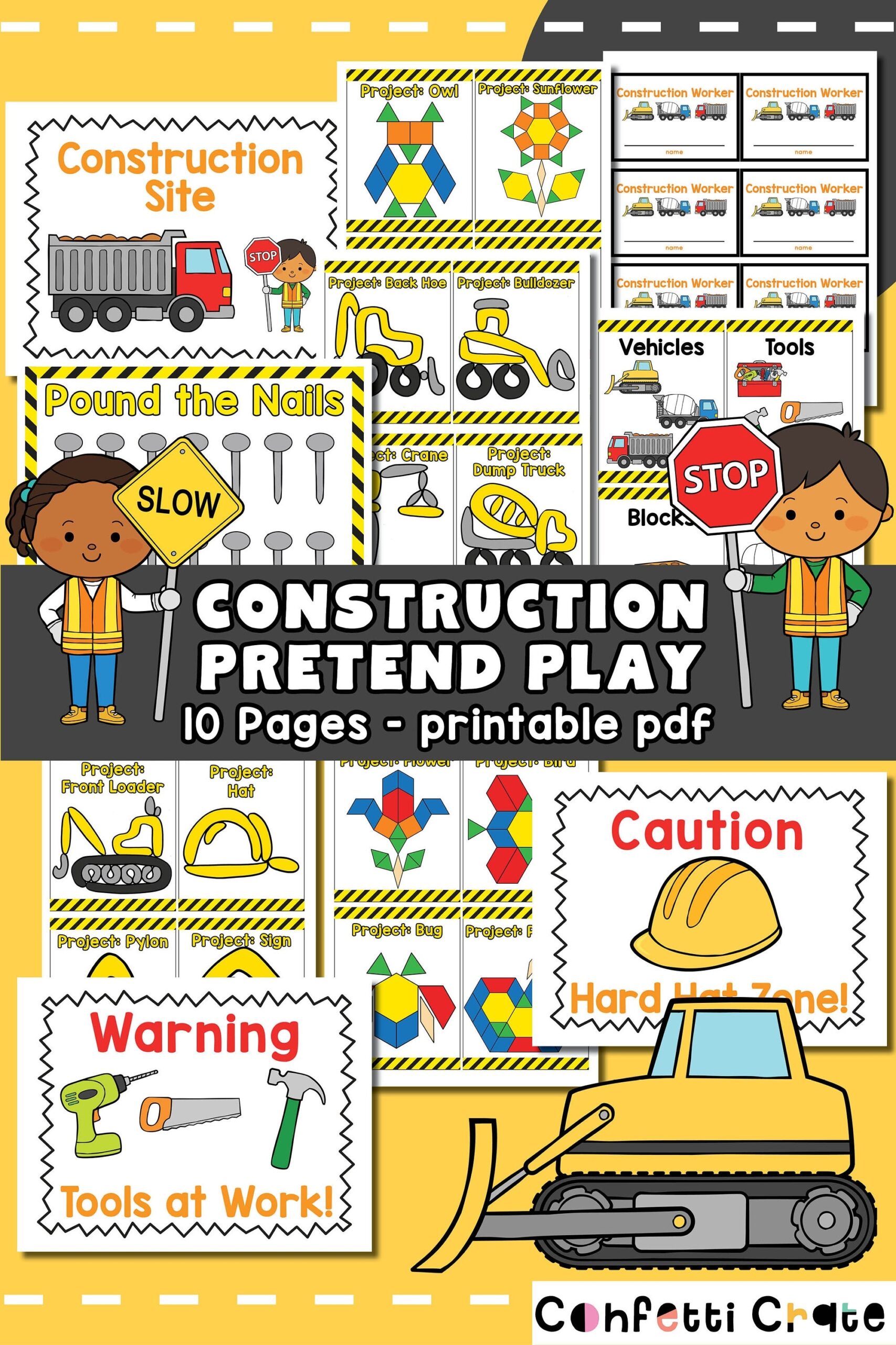 Construction Pretend Play Printables Construction Site Dramatic Construction Pretend Play Printables Construction Site Dramatic